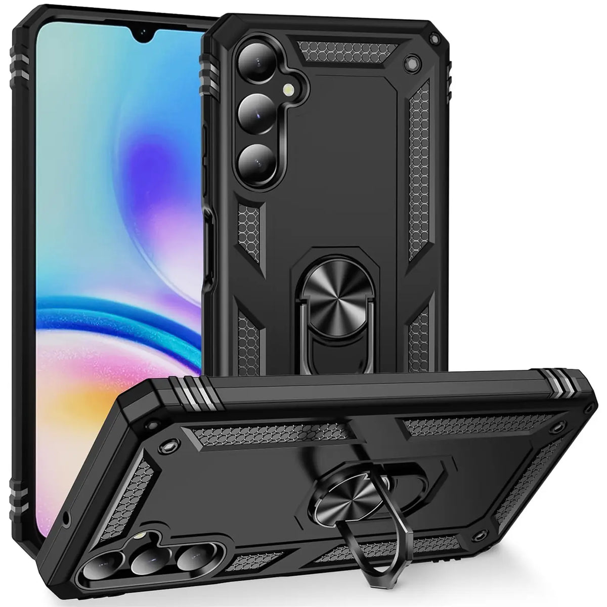 Härte getestete, stoßdämpfende Handyhülle für Samsung Galaxy A05s in Schwarz