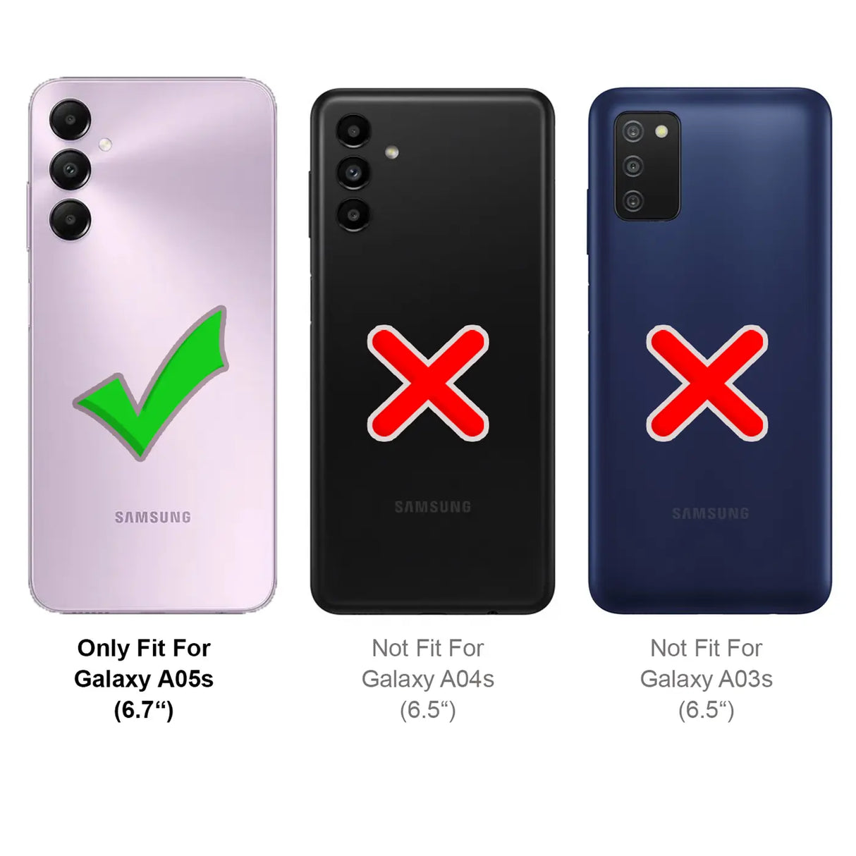 Härte getestete, stoßdämpfende Handyhülle für Samsung Galaxy A05s in Schwarz