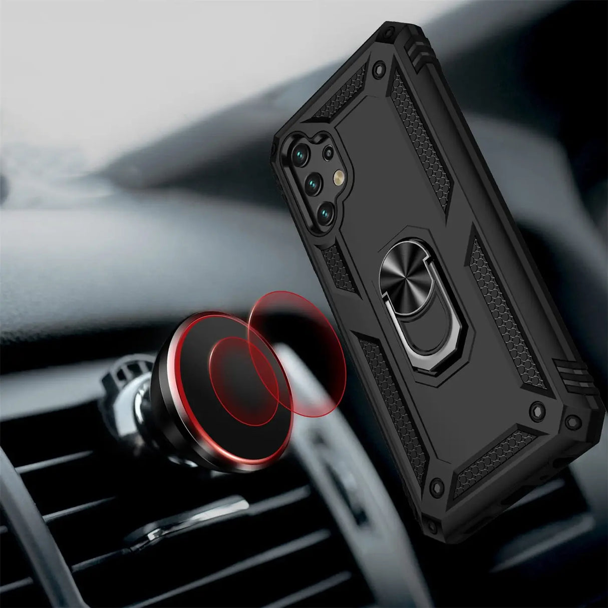 Härte getestete, stoßdämpfende Handyhülle für Samsung Galaxy A13 4G in Schwarz