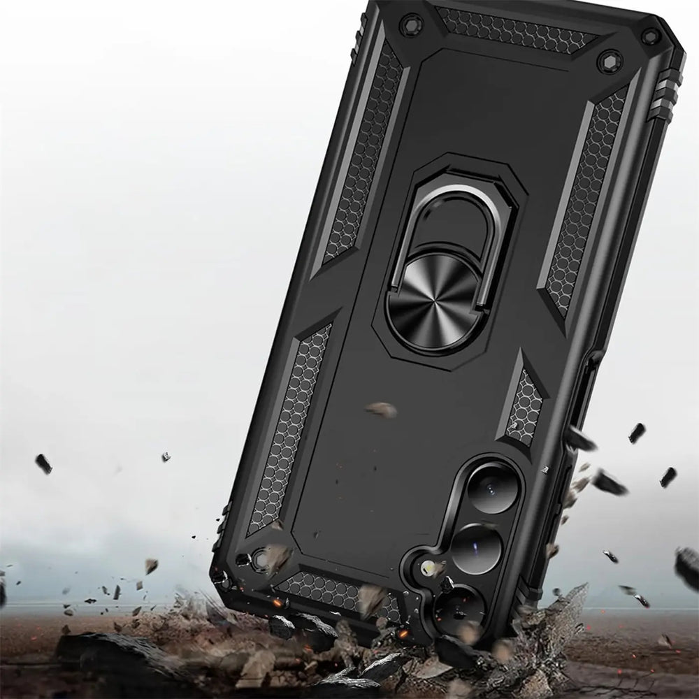 Härte getestete, stoßdämpfende Handyhülle für Samsung Galaxy A15 4G / 5G in Schwarz