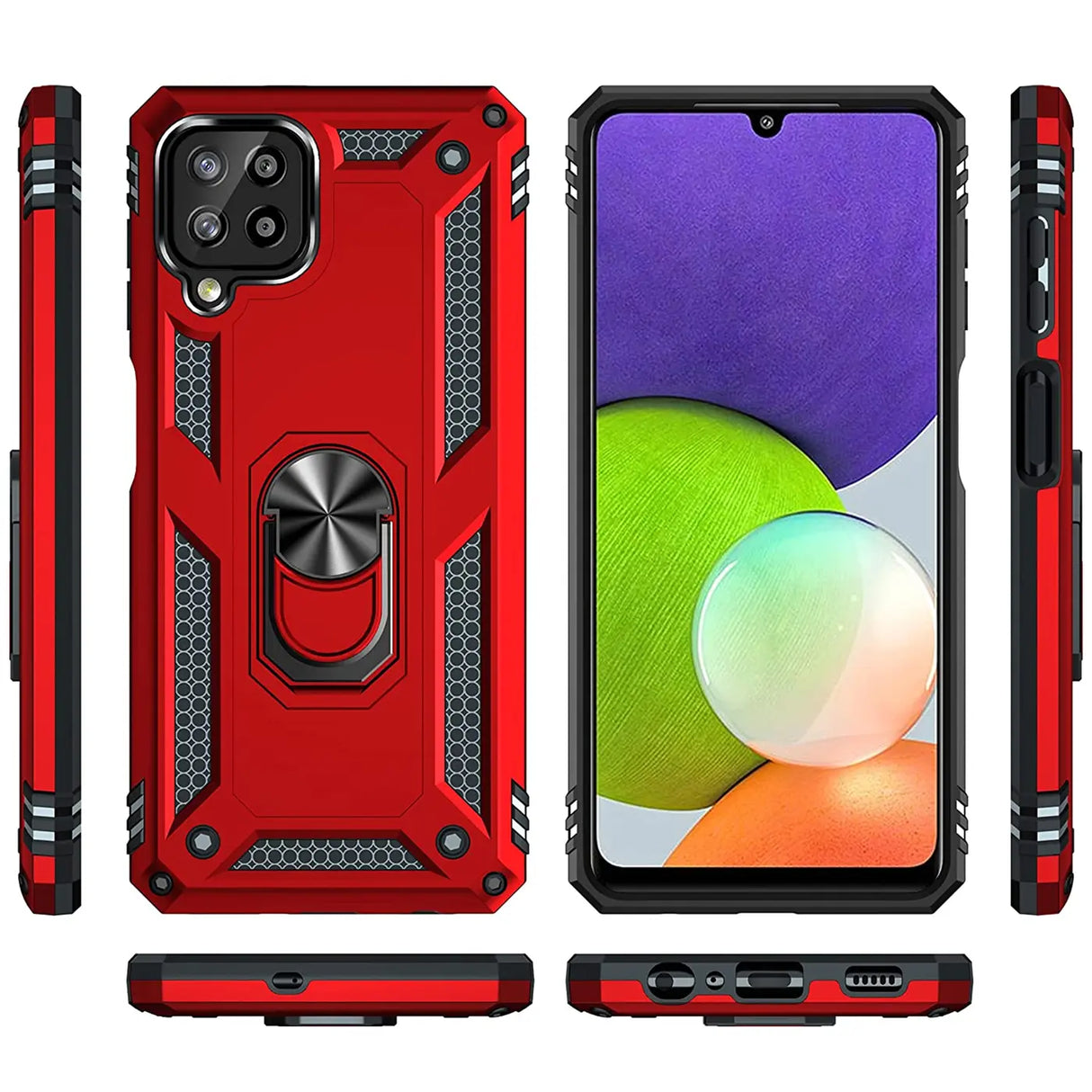 Härte getestete, stoßdämpfende Handyhülle für Samsung Galaxy A22 4G / M32 / M22 in Rot