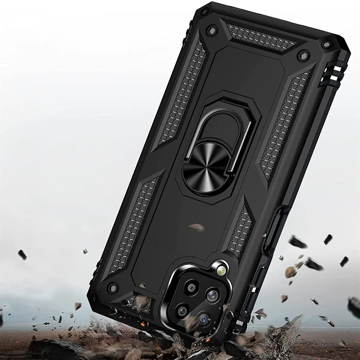 Härte getestete, stoßdämpfende Handyhülle für Samsung Galaxy A22 4G / M32 / M22 in Schwarz