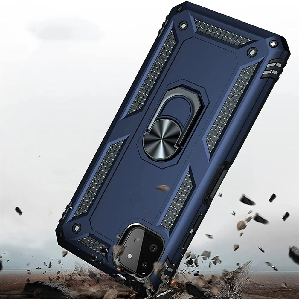 Härte getestete, stoßdämpfende Handyhülle für Samsung Galaxy A22 5G in Blau