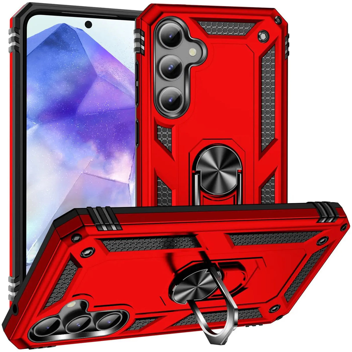 Härte getestete, stoßdämpfende Handyhülle für Samsung Galaxy A35 5G in Rot