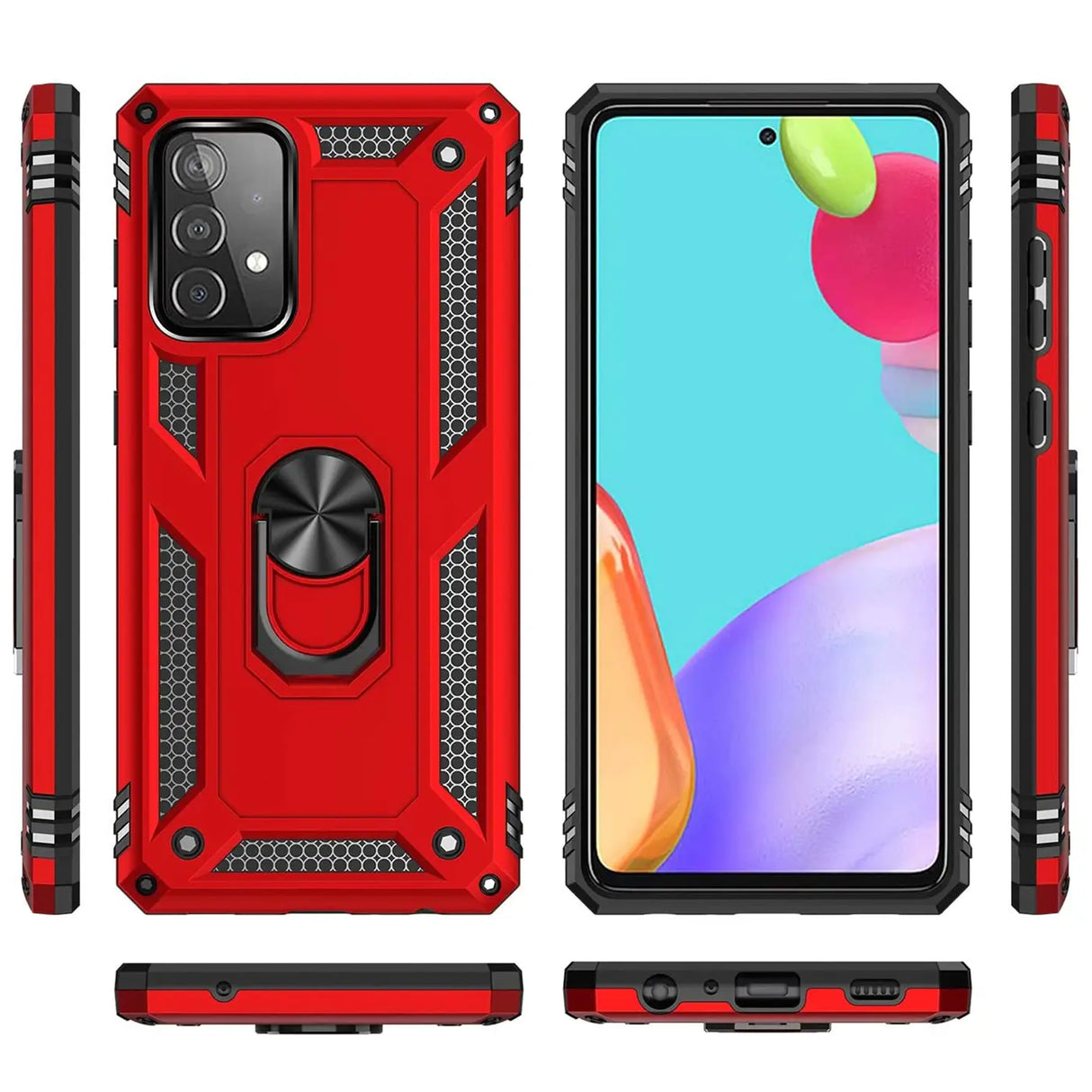 Härte getestete, stoßdämpfende Handyhülle für Samsung Galaxy A52 / A52 5G / A52S 5G in Rot