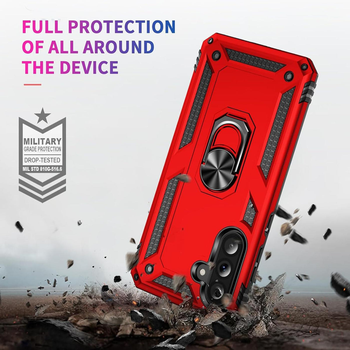 Samsung Galaxy A57 5G - Military Hülle mit Ringhalter