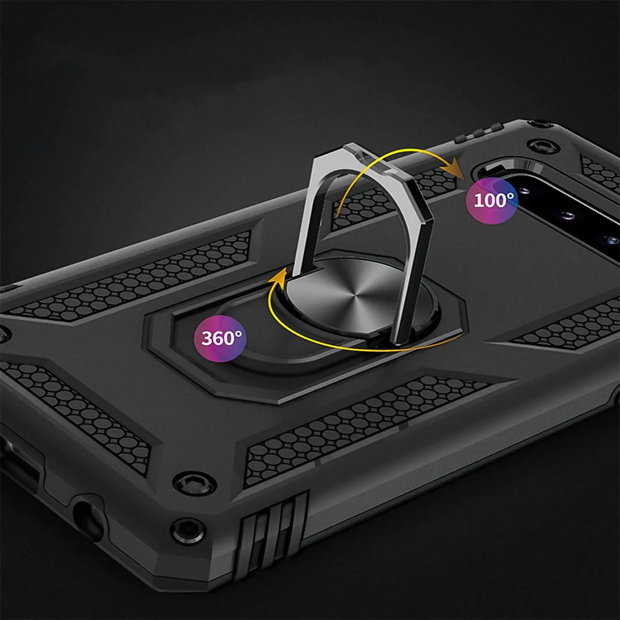 Härte getestete, stoßdämpfende Handyhülle für Samsung Galaxy S10 Plus in Schwarz