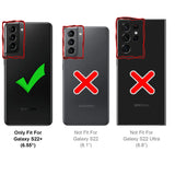 Härte getestete, stoßdämpfende Handyhülle für Samsung Galaxy S22 Plus in Schwarz