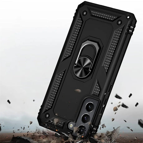 Härte getestete, stoßdämpfende Handyhülle für Samsung Galaxy S22 in Schwarz