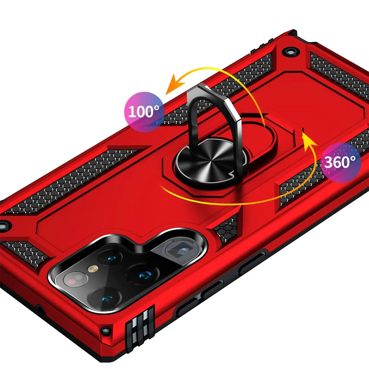 Härte getestete, stoßdämpfende Handyhülle für Samsung Galaxy S22 Ultra in Rot