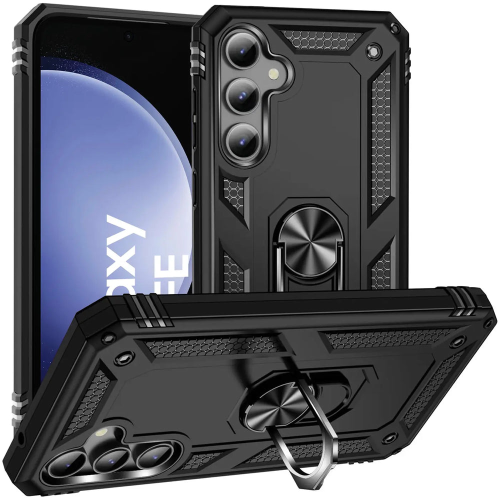 Härte getestete, stoßdämpfende Handyhülle für Samsung Galaxy S23 FE in Schwarz