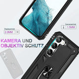 Härte getestete, stoßdämpfende Handyhülle für Samsung Galaxy S23 in Schwarz