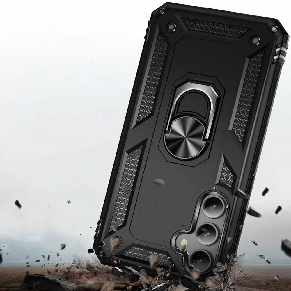 Härte getestete, stoßdämpfende Handyhülle für Samsung Galaxy S24 FE in Schwarz