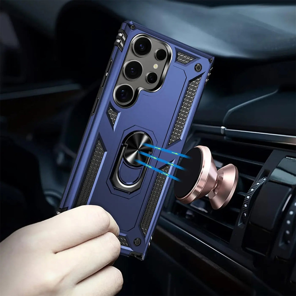 Härte getestete, stoßdämpfende Handyhülle für Samsung Galaxy S24 Ultra in Blau