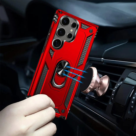 Härte getestete, stoßdämpfende Handyhülle für Samsung Galaxy S24 Ultra in Rot