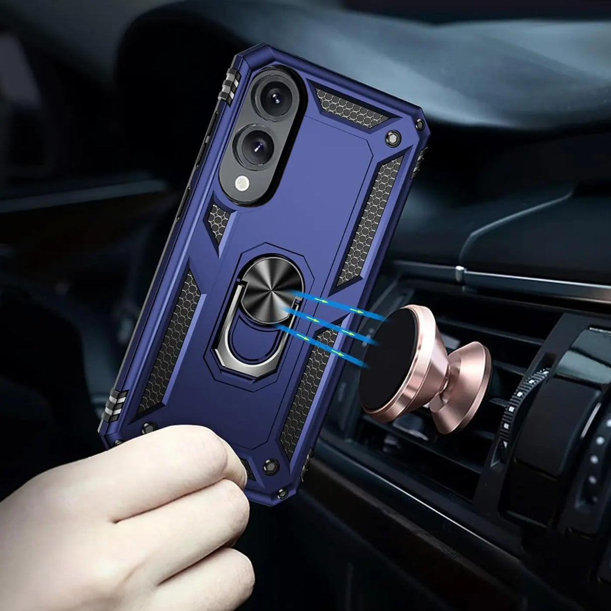 Härte getestete, stoßdämpfende Handyhülle für Samsung Galaxy S25 Edge in Blau