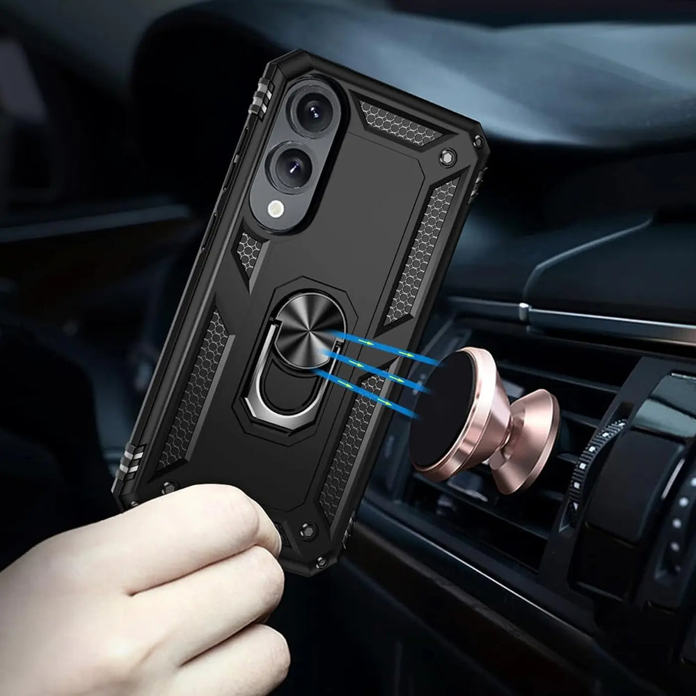 Härte getestete, stoßdämpfende Handyhülle für Samsung Galaxy S25 Edge in Schwarz