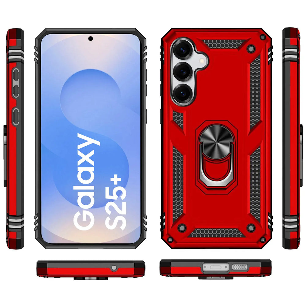 Härte getestete, stoßdämpfende Handyhülle für Samsung Galaxy S25+ in Rot