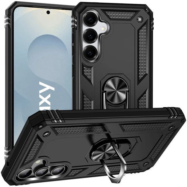 Härte getestete, stoßdämpfende Handyhülle für Samsung Galaxy S25+ in Schwarz