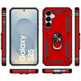 Härte getestete, stoßdämpfende Handyhülle für Samsung Galaxy S25 in Rot