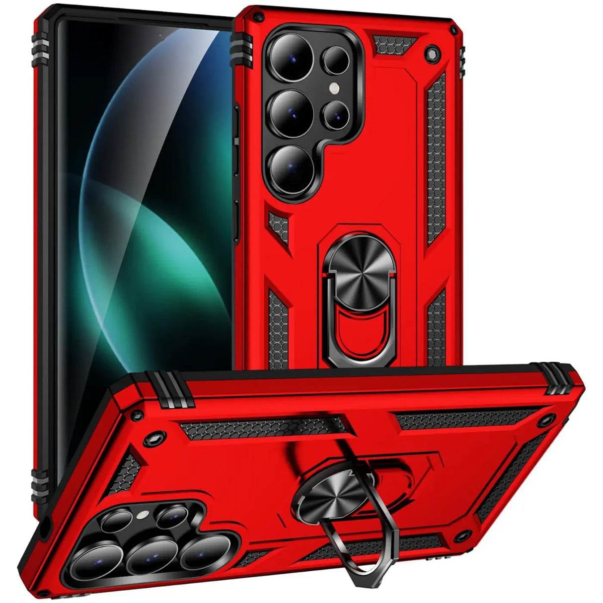 Härte getestete, stoßdämpfende Handyhülle für Samsung Galaxy S25 Ultra in Rot