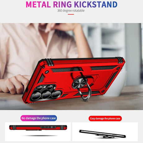 Härte getestete, stoßdämpfende Handyhülle für Samsung Galaxy S25 Ultra in Rot