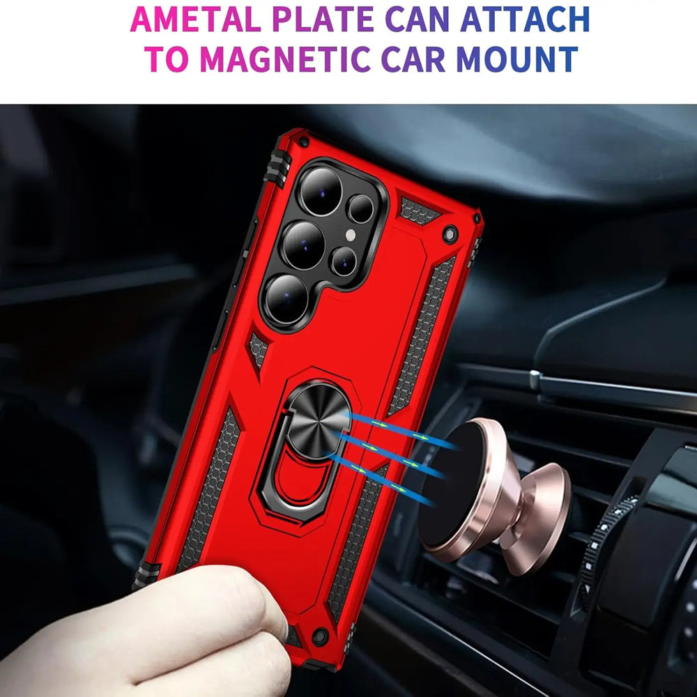 Härte getestete, stoßdämpfende Handyhülle für Samsung Galaxy S25 Ultra in Rot