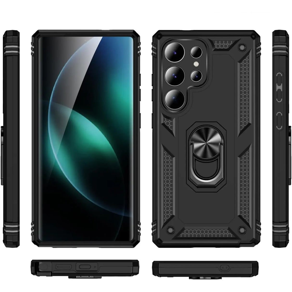 Härte getestete, stoßdämpfende Handyhülle für Samsung Galaxy S25 Ultra in Schwarz