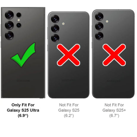 Härte getestete, stoßdämpfende Handyhülle für Samsung Galaxy S25 Ultra in Schwarz