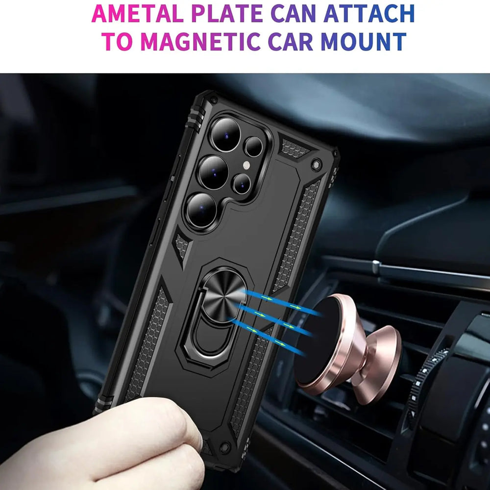 Härte getestete, stoßdämpfende Handyhülle für Samsung Galaxy S25 Ultra in Schwarz