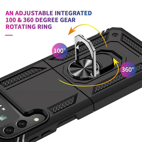 Härte getestete, stoßdämpfende Handyhülle für Samsung Galaxy Z Flip 3 in Schwarz