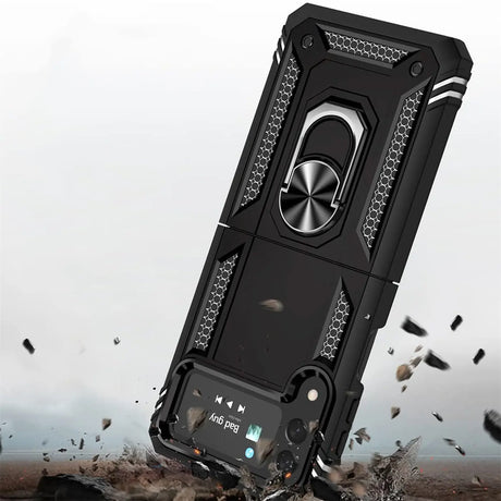 Härte getestete, stoßdämpfende Handyhülle für Samsung Galaxy Z Flip 3 in Schwarz