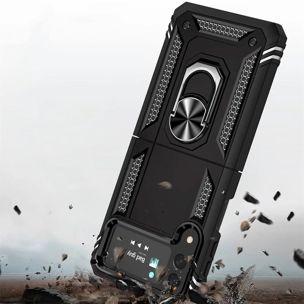 Härte getestete, stoßdämpfende Handyhülle für Samsung Galaxy Z Flip 4 in Schwarz