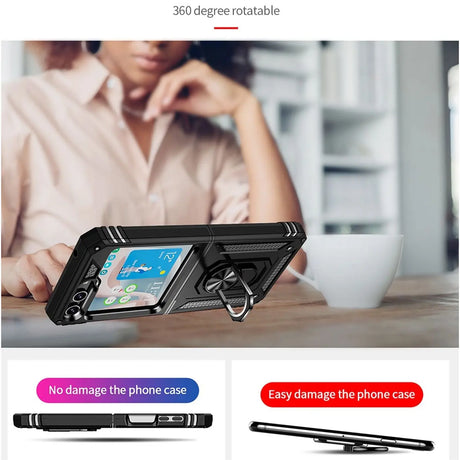 Härte getestete, stoßdämpfende Handyhülle für Samsung Galaxy Z FLIP 5 in Schwarz