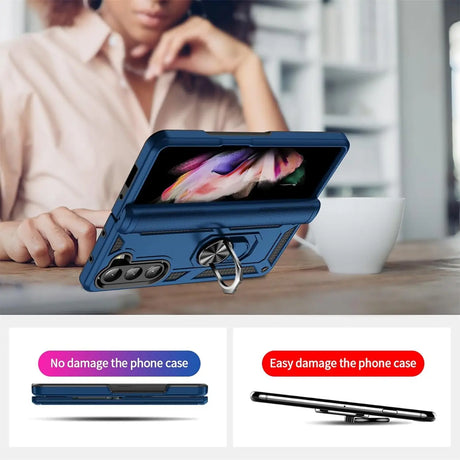 Härte getestete, stoßdämpfende Handyhülle für Samsung Galaxy Z FOLD 5 in Blau