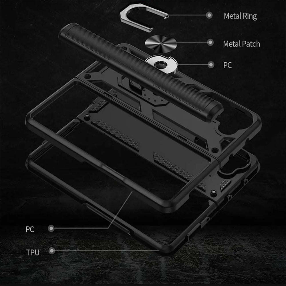 Härte getestete, stoßdämpfende Handyhülle für Samsung Galaxy Z FOLD 5 in Schwarz