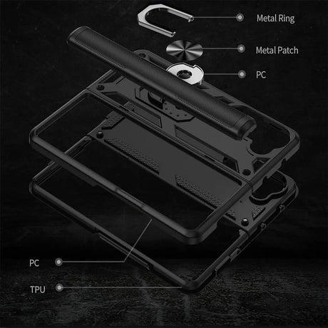 Härte getestete, stoßdämpfende Handyhülle für Samsung Galaxy Z FOLD 5 in Schwarz