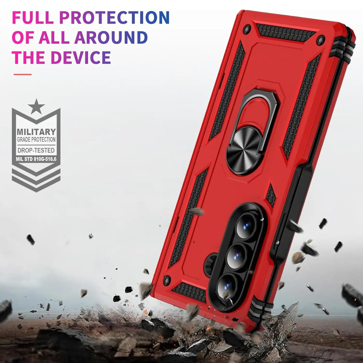 Härte getestete, stoßdämpfende Handyhülle für Samsung Galaxy Z FOLD 7 in Rot