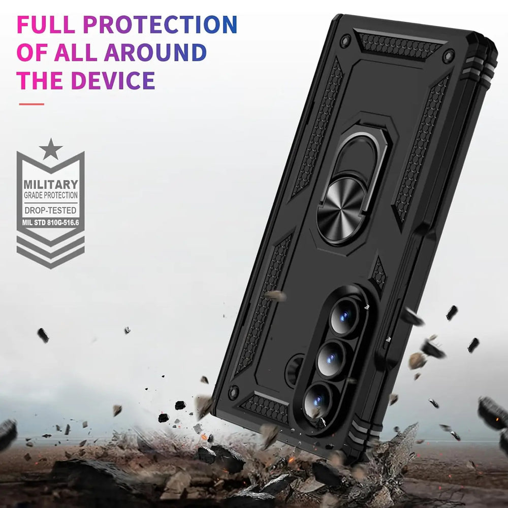 Härte getestete, stoßdämpfende Handyhülle für Samsung Galaxy Z FOLD 7 in Schwarz