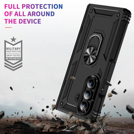 Härte getestete, stoßdämpfende Handyhülle für Samsung Galaxy Z FOLD 7 in Schwarz