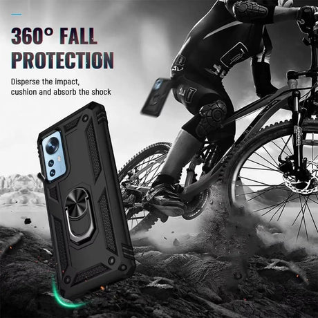 Härte getestete, stoßdämpfende Handyhülle für Xiaomi 12 Pro in Schwarz