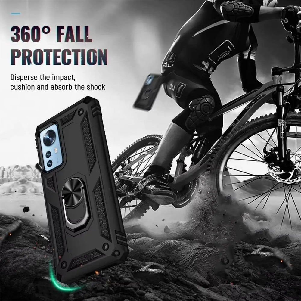 Härte getestete, stoßdämpfende Handyhülle für Xiaomi 12 / 12X in Schwarz