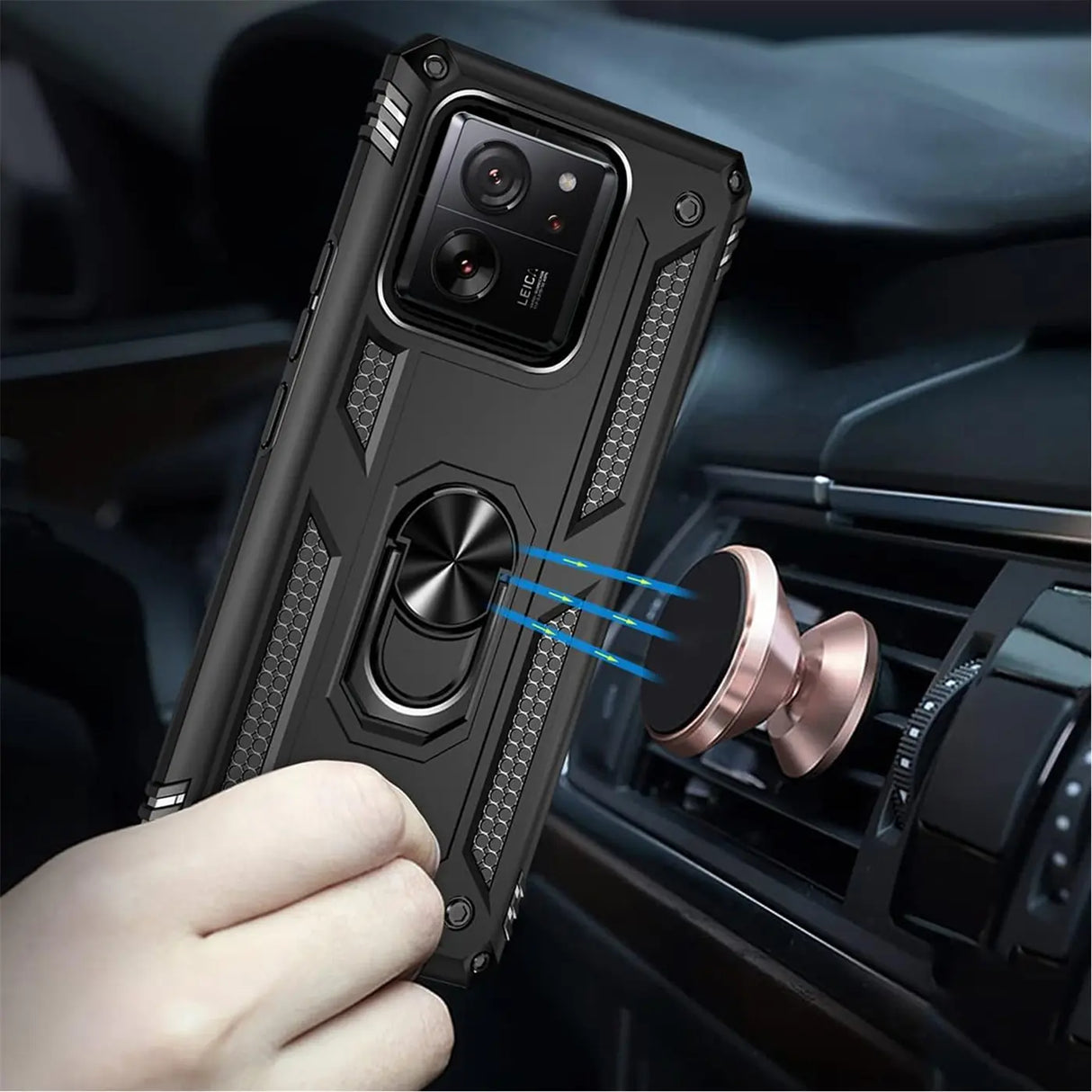 Härte getestete, stoßdämpfende Handyhülle für Xiaomi 13T / 13T Pro in Schwarz