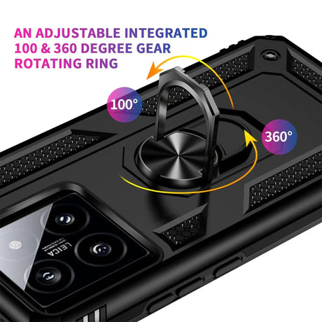 Härte getestete, stoßdämpfende Handyhülle für Xiaomi 14 in Schwarz