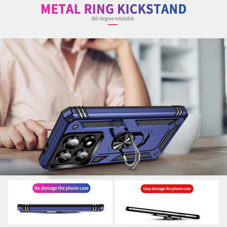 Härte getestete, stoßdämpfende Handyhülle für Xiaomi 14T in Blau