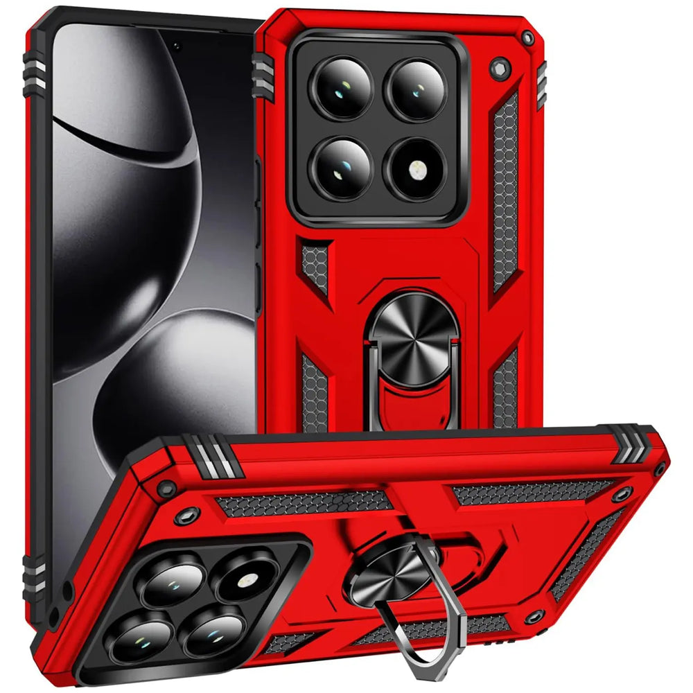 Härte getestete, stoßdämpfende Handyhülle für Xiaomi 14T Pro in Rot