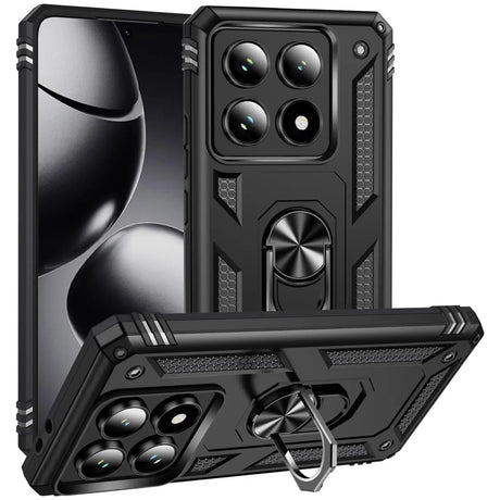 Härte getestete, stoßdämpfende Handyhülle für Xiaomi 14T Pro in Schwarz