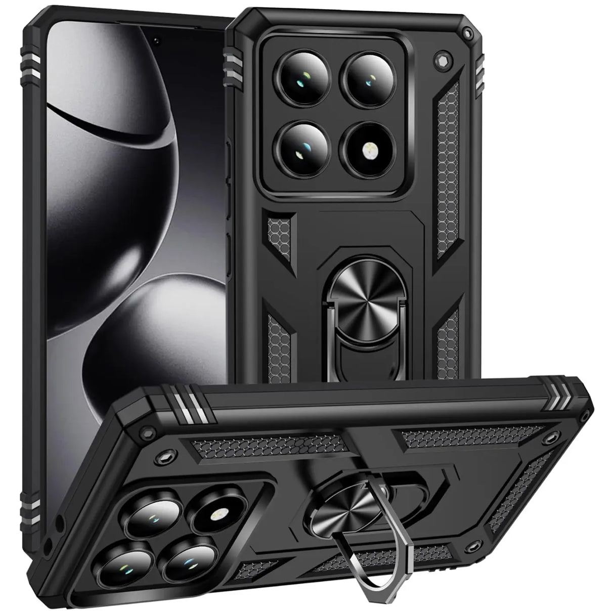 Härte getestete, stoßdämpfende Handyhülle für Xiaomi 14T in Schwarz