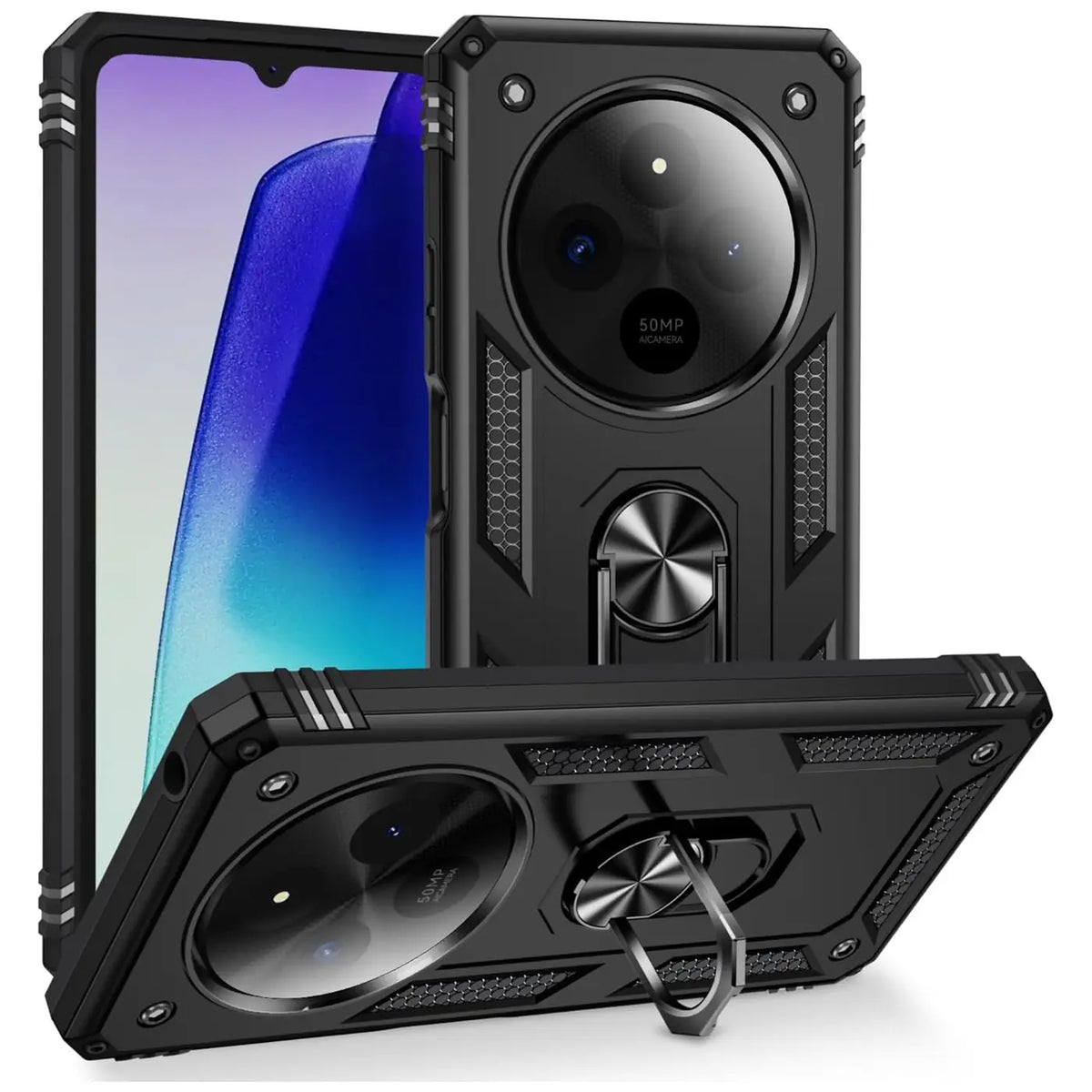 Härte getestete, stoßdämpfende Handyhülle für Xiaomi Redmi 14C in Schwarz