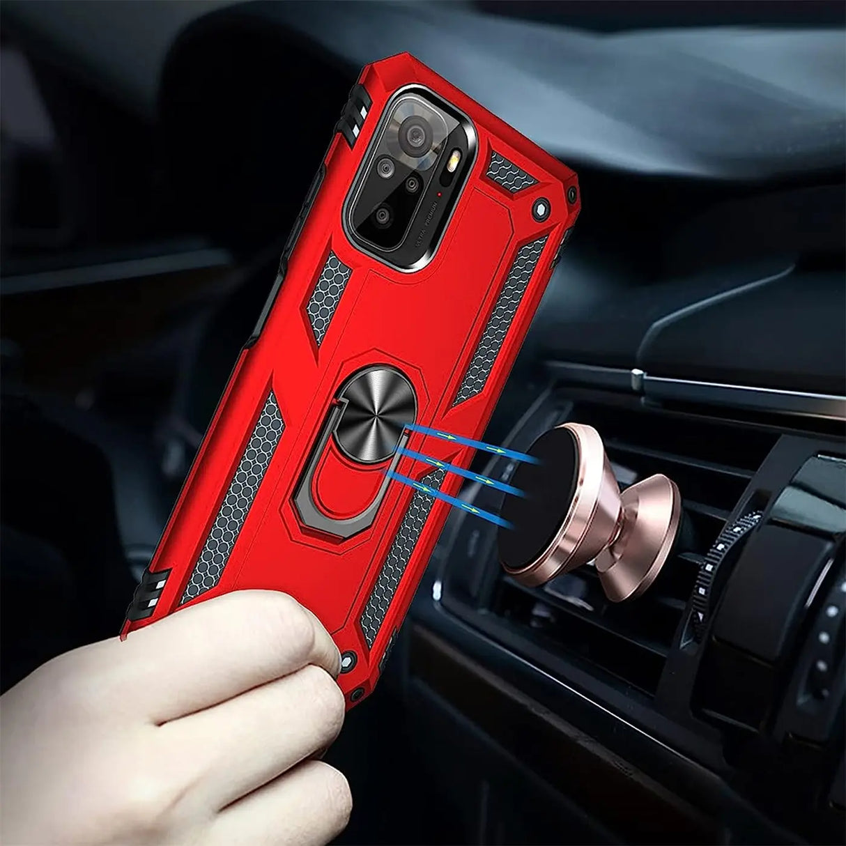 Härte getestete, stoßdämpfende Handyhülle für Xiaomi Redmi Note 10 / 10S in Rot
